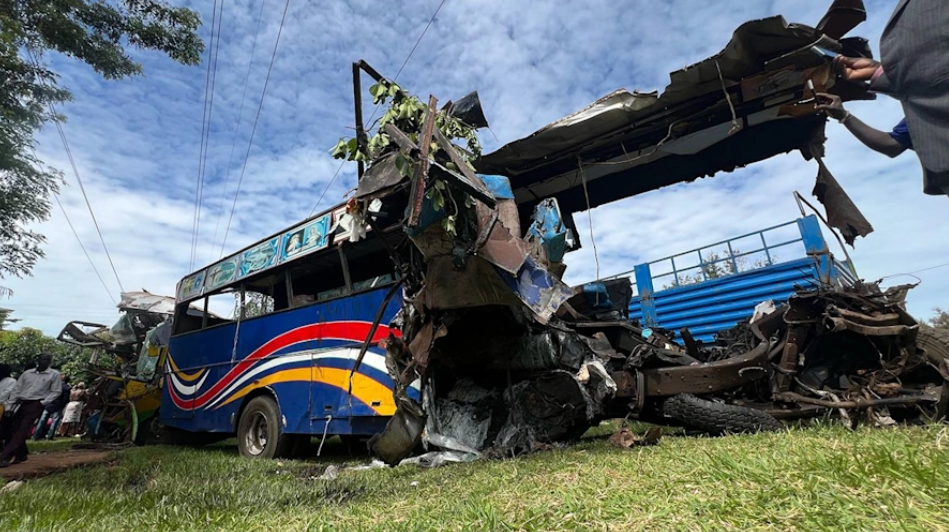 Charred remains of the passenger bus after the Andhra Pradesh bus accident