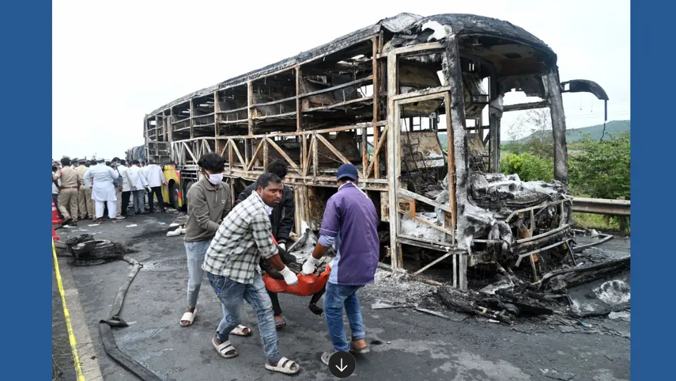 Map showing accident location near Maddur village, Kurnool district, Andhra Pradesh